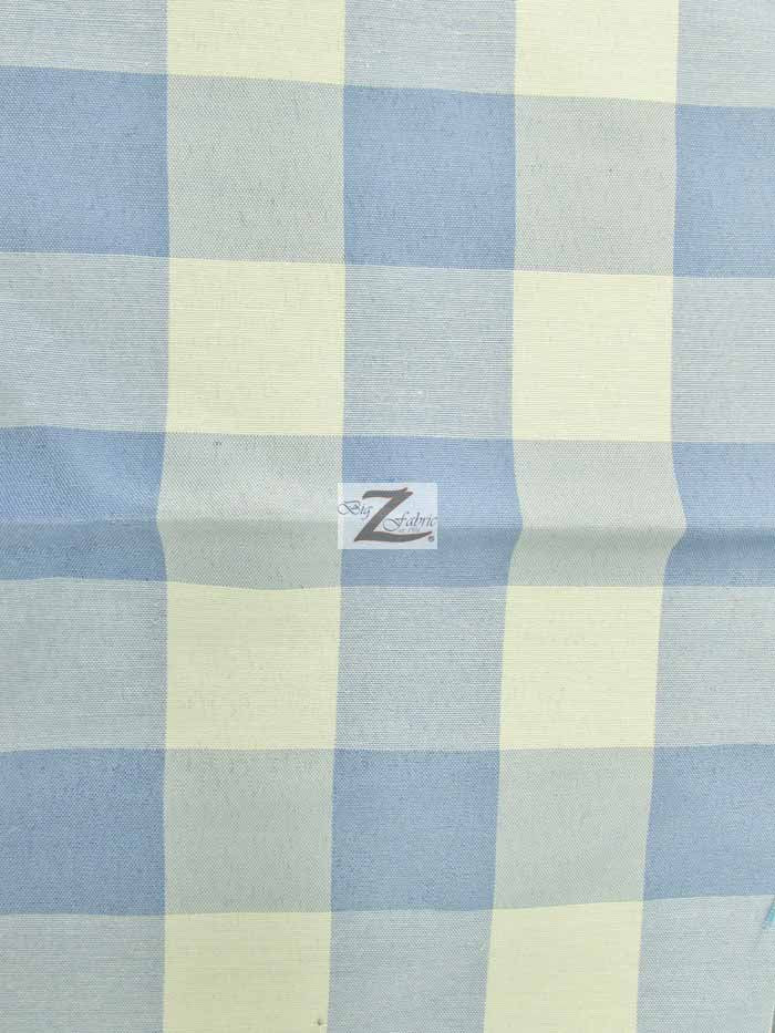 Checkered Gingham Poly Cotton Printed Fabric / Blue / 50 Yard Bolt