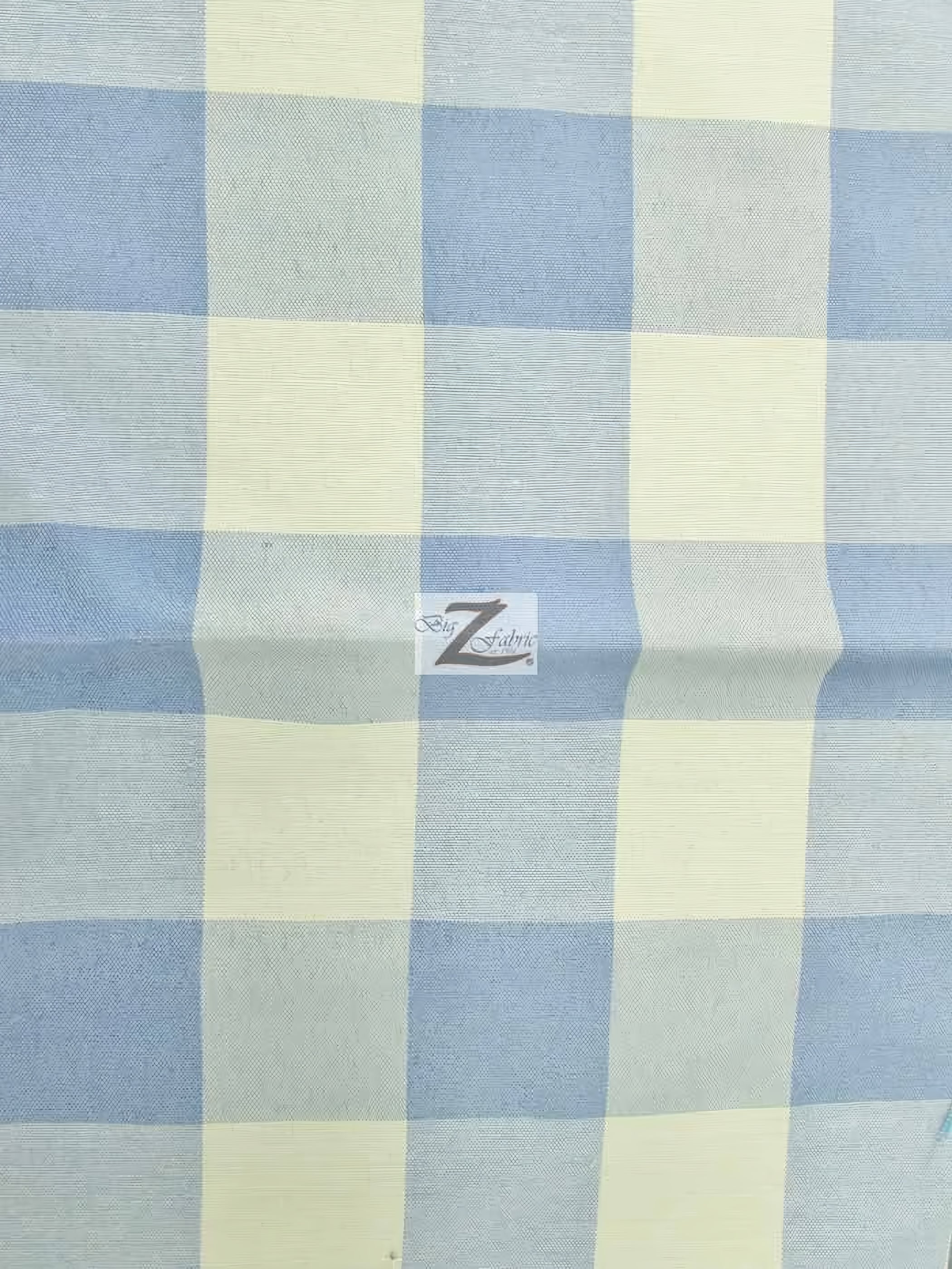 Checkered Gingham Poly Cotton Printed Fabric / Blue / 50 Yard Bolt