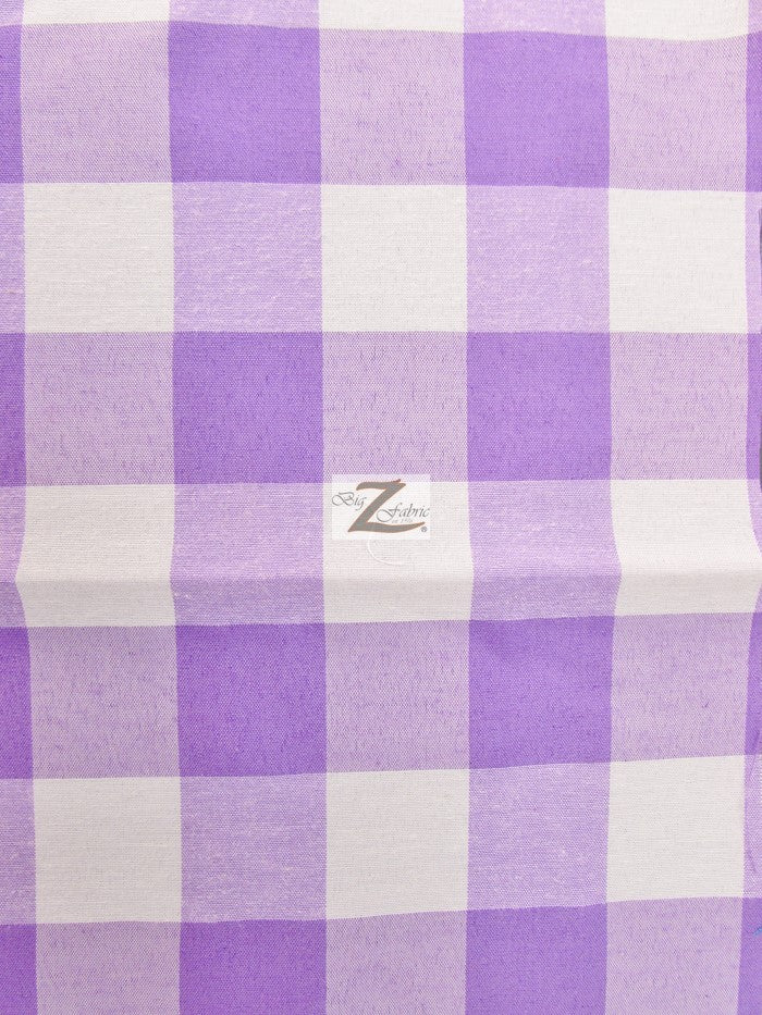 Checkered Gingham Poly Cotton Printed Fabric / Lavender / 50 Yard Bolt