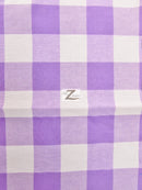 Checkered Gingham Poly Cotton Printed Fabric / Lavender / 50 Yard Bolt-1