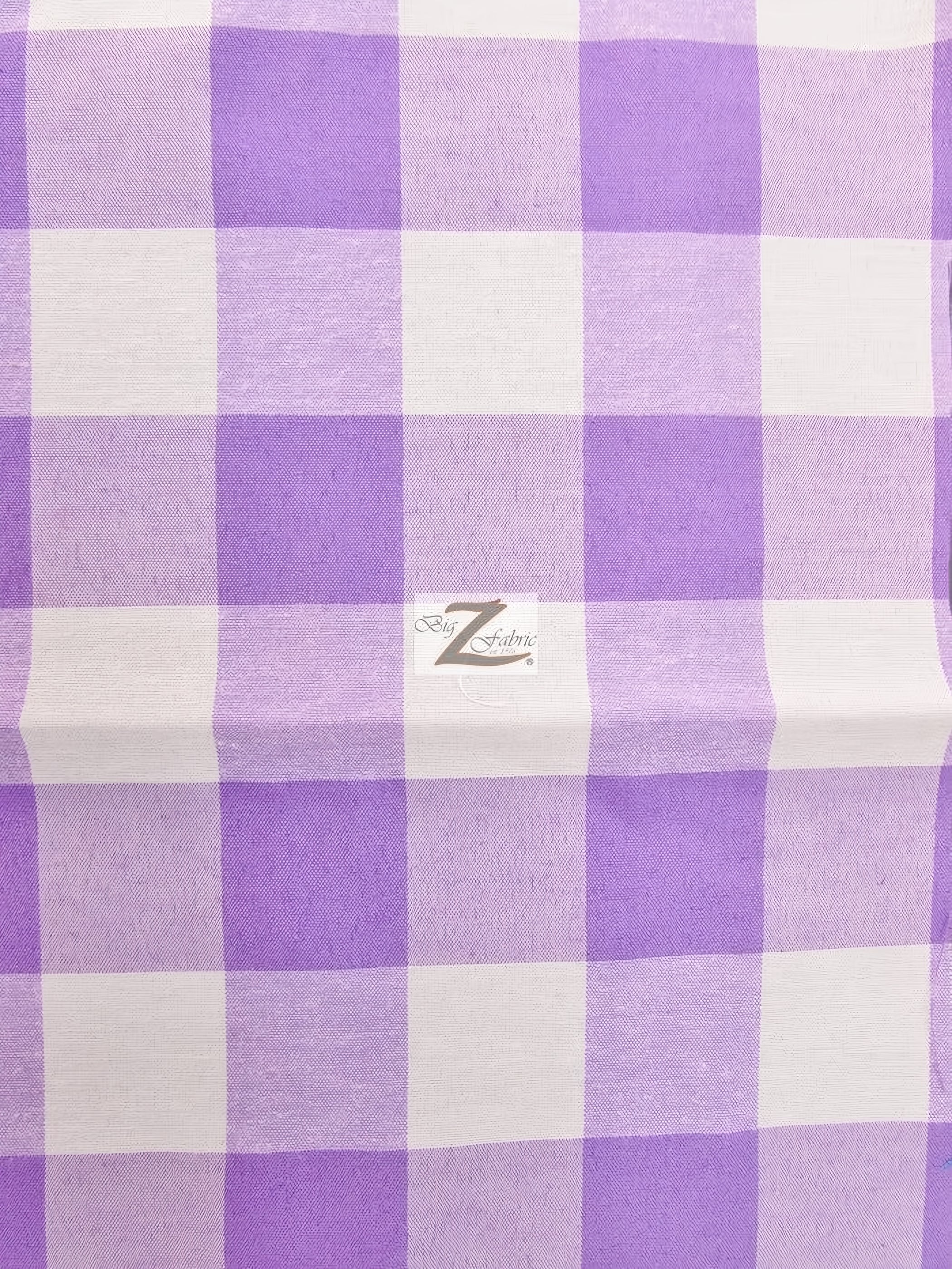 Checkered Gingham Poly Cotton Printed Fabric / Lavender / 50 Yard Bolt