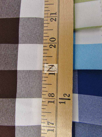 Checkered Gingham Poly Cotton Printed Fabric / Navy Blue / 50 Yard Bolt - 0