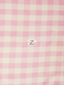 Checkered Gingham Poly Cotton Printed Fabric / Pink / 50 Yard Bolt-1