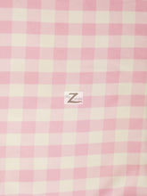Checkered Gingham Poly Cotton Printed Fabric / Pink / 50 Yard Bolt