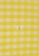 Checkered Gingham Poly Cotton Printed Fabric / Yellow / 50 Yard Bolt-1