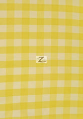 Checkered Gingham Poly Cotton Printed Fabric / Yellow / 50 Yard Bolt