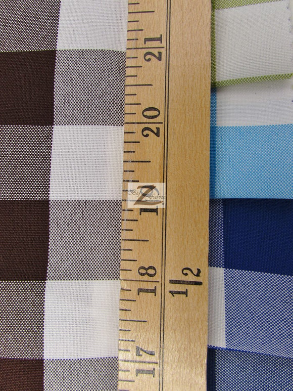 Checkered Gingham Poly Cotton Printed Fabric / Yellow / 50 Yard Bolt