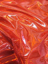 Crocodile Holographic Embossed PVC Vinyl Fabric / Sold By The Yard