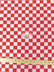 Poly Cotton Printed Fabric Square Checkered / Red/White / Sold By 50 Yard Roll