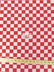 Poly Cotton Printed Fabric Square Checkered / Red/White / Sold By The Yard