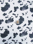 Cow Print Poly Cotton Fabric / Black / 50 Yard Bolt-1
