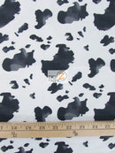 Cow Print Poly Cotton Fabric / Black / 50 Yard Bolt-2