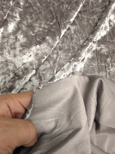 Crushed Stretch Velvet Costume Fabric / Platinum / Sold By The Yard