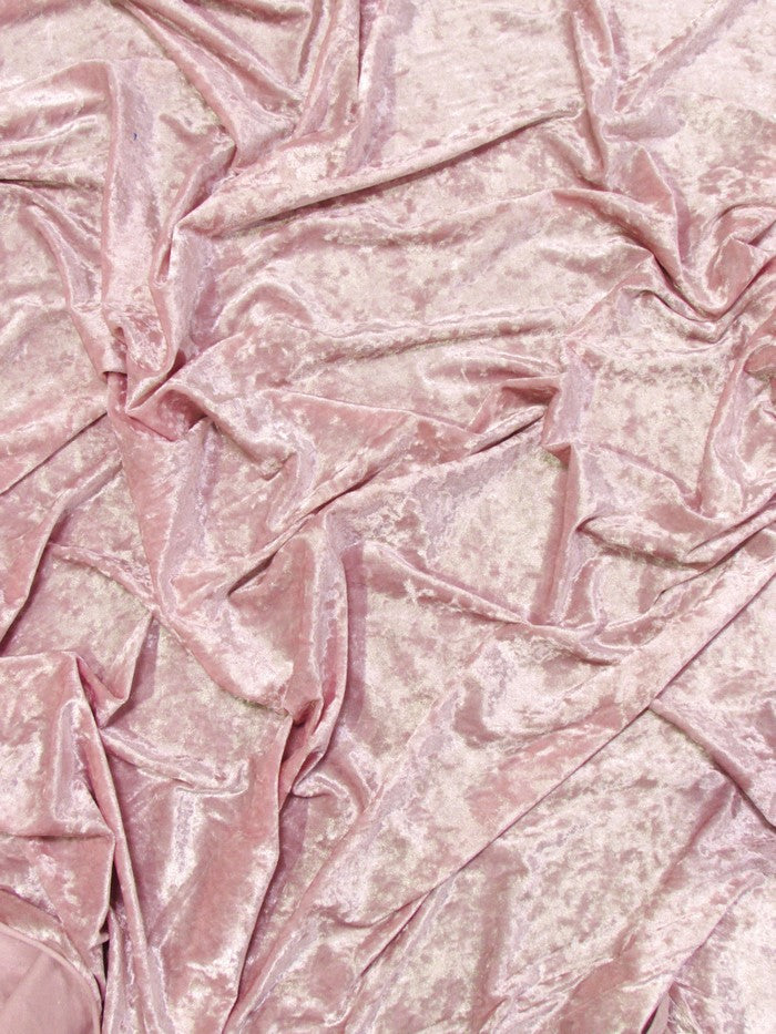 Crushed Stretch Velvet Costume Fabric / Pink By The Yard