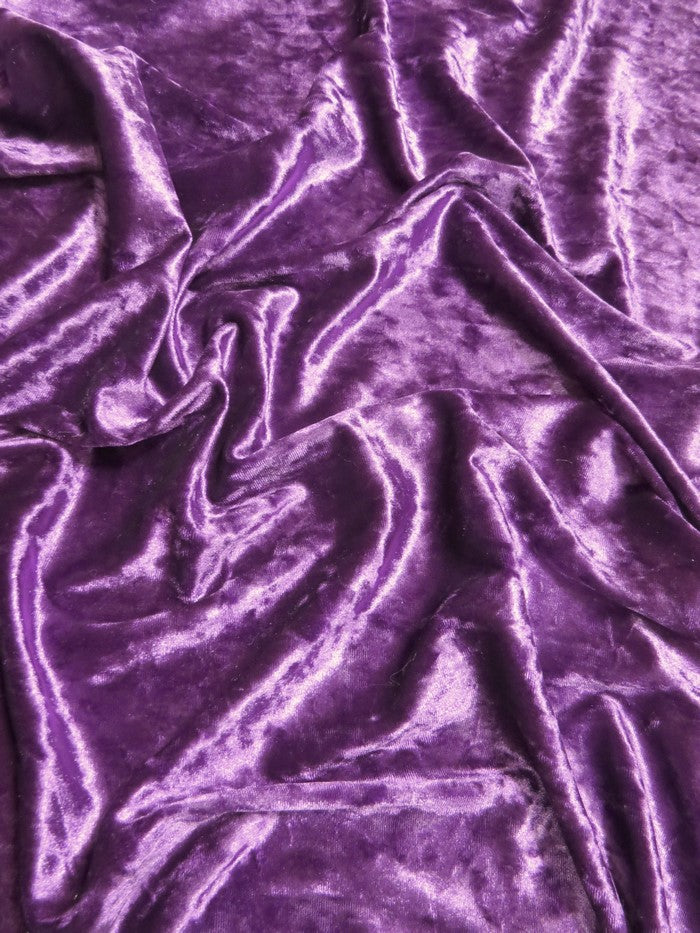 Crushed Stretch Velvet Costume Fabric / Purple / Sold By The Yard