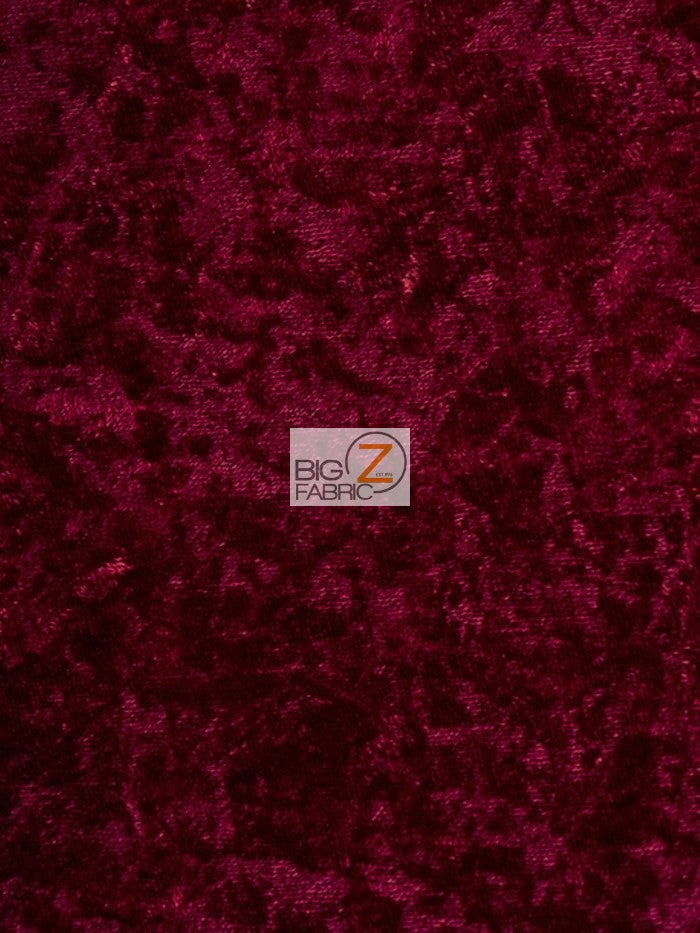 Crushed Stretch Velvet Costume Fabric / Burgundy / Sold By The Yard
