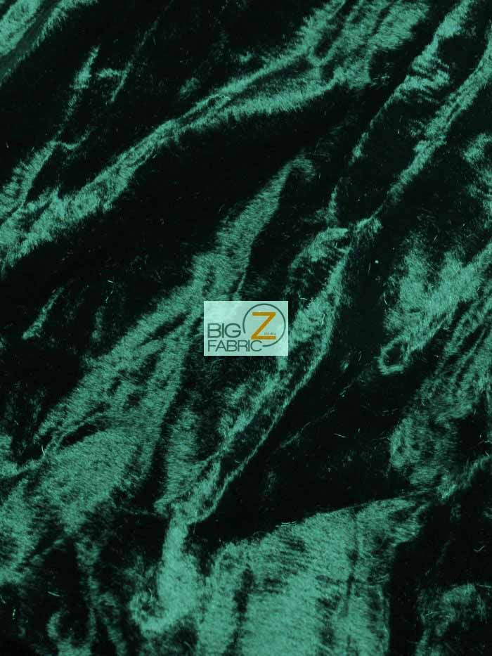 Crushed Stretch Velvet Costume Fabric / Hunter Green / Sold By The Yard