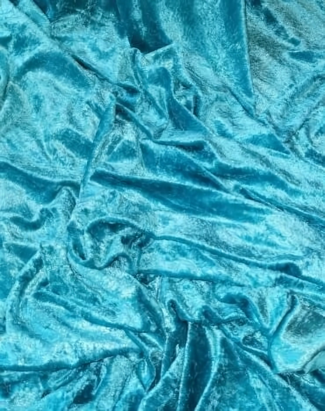 Crushed Stretch Velvet Costume Fabric / Turquoise / Sold By The Yard