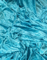Crushed Stretch Velvet Costume Fabric / Turquoise / Sold By The Yard