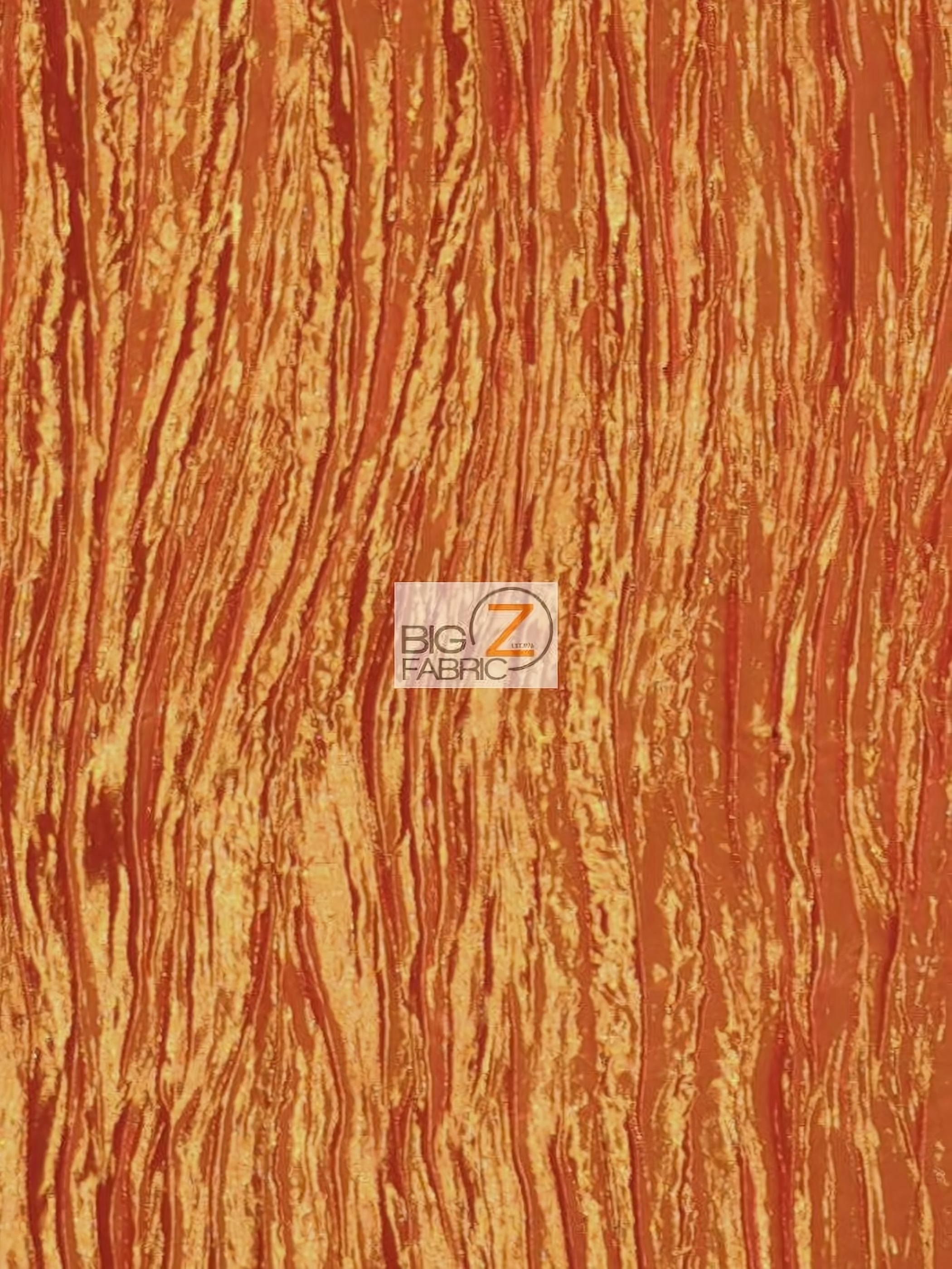 Crushed Taffeta Fabric / Orange / Sold By The Yard