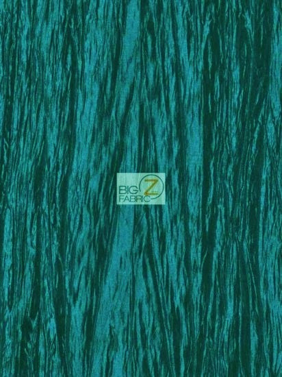 Crushed Taffeta Fabric / Teal / Sold By The Yard