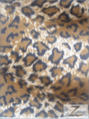 Brown Velboa Jaguar Animal Short Pile Fabric / Sold By The Yard