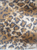 Brown Velboa Jaguar Animal Short Pile Fabric / By The Roll - 25 Yards-1
