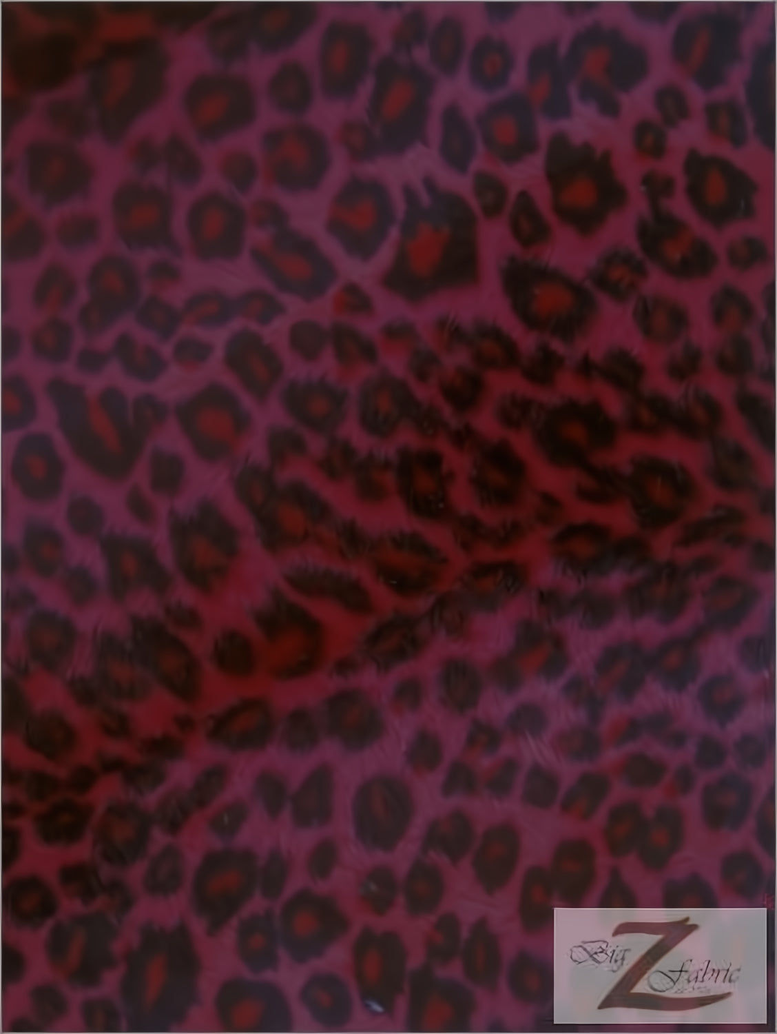 Red/Black Spot Velboa Cheetah Animal Short Pile Fabric / Sold By The Yard