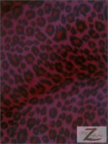 Red/Black Spot Velboa Cheetah Animal Short Pile Fabric / By The Roll - 50 Yards