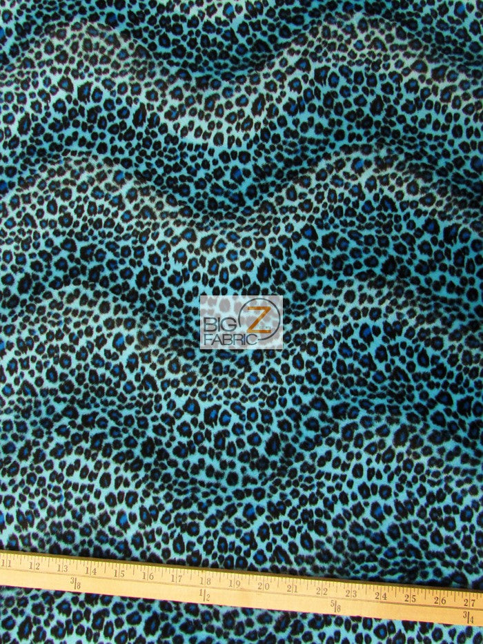 Blue/Black Spot Velboa Cheetah Animal Short Pile Fabric / Sold By The Yard