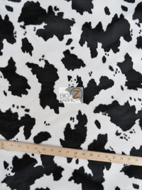 White/Black Velboa Cow Animal Short Pile Fabric / Sold By The Yard