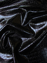 Dragon Gator Upholstery Vinyl Fabric / Onyx Black / Sold By The Yard