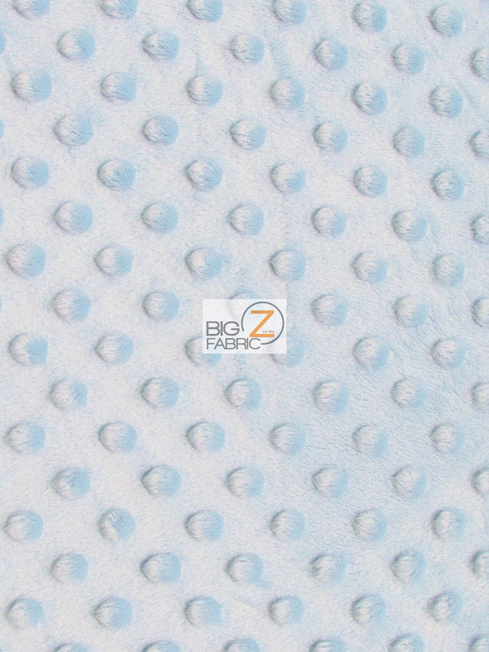 Sky Blue Minky Dimple Dot Baby Soft Fabric / Sold By The Yard