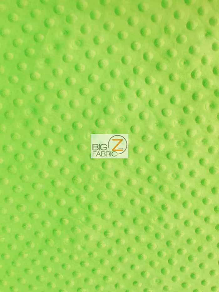 Lime Green Minky Dimple Dot Baby Soft Fabric / Sold By The Yard - 0