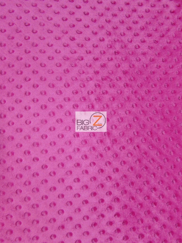 Fuchsia Minky Dimple Dot Baby Soft Fabric / Sold By The Yard - 0