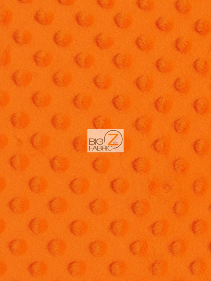 Neon Orange Minky Dimple Dot Baby Soft Fabric / Sold By The Yard