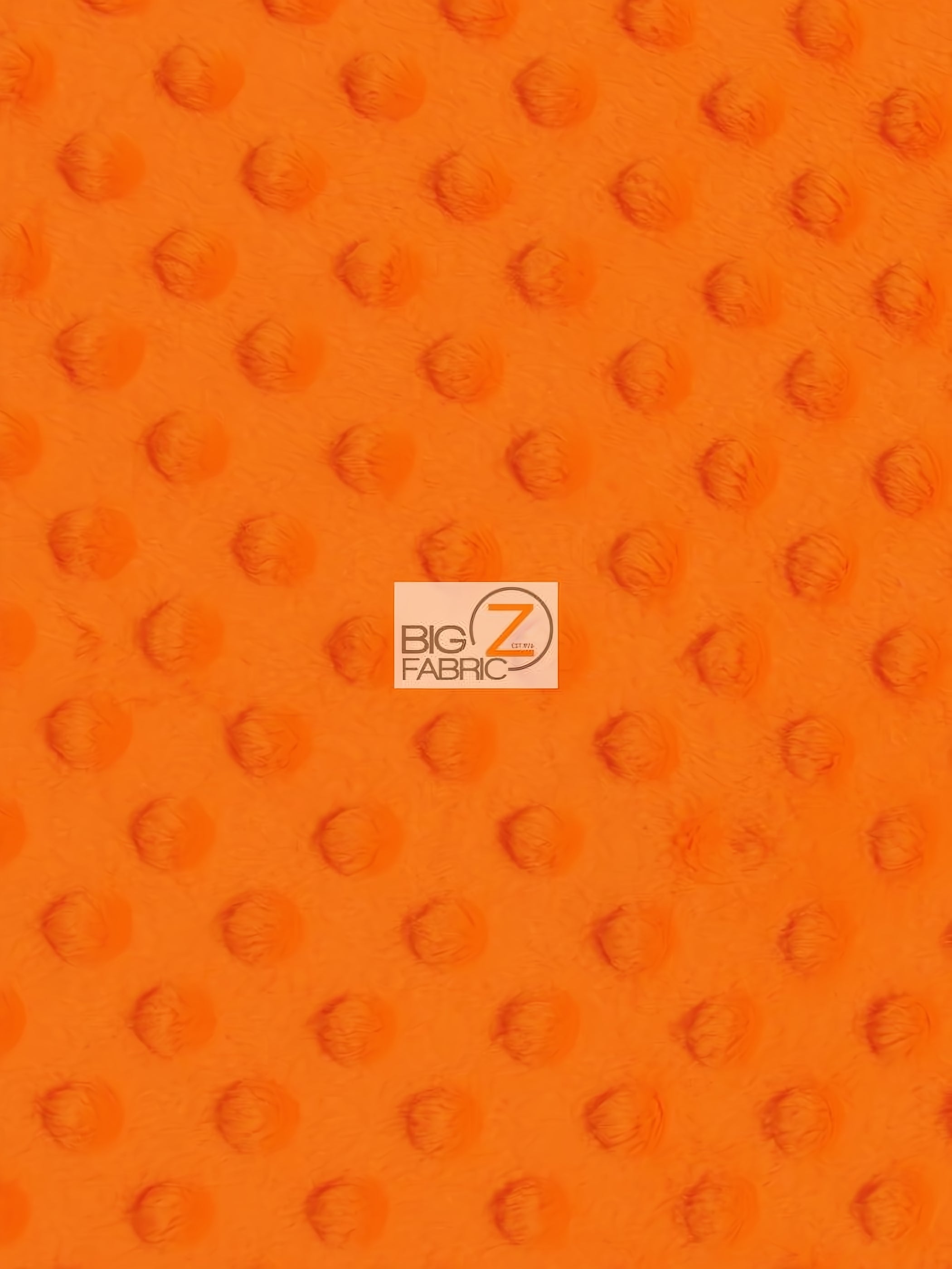 Neon Orange Minky Dimple Dot Baby Soft Fabric / Sold By The Yard