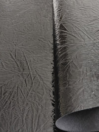 Black Distressed/Crushed Chrome Metallic Mirror Vinyl Fabric