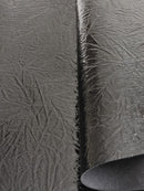 Black Distressed/Crushed Chrome Metallic Mirror Vinyl Fabric / By The Roll - 30 Yards-1