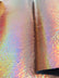 Holographic Storm Gray Distressed/Crushed Chrome Metallic Mirror Vinyl Fabric