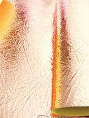 Champagne Distressed/Crushed Chrome Metallic Mirror Vinyl Fabric / By The Roll - 30 Yards-1