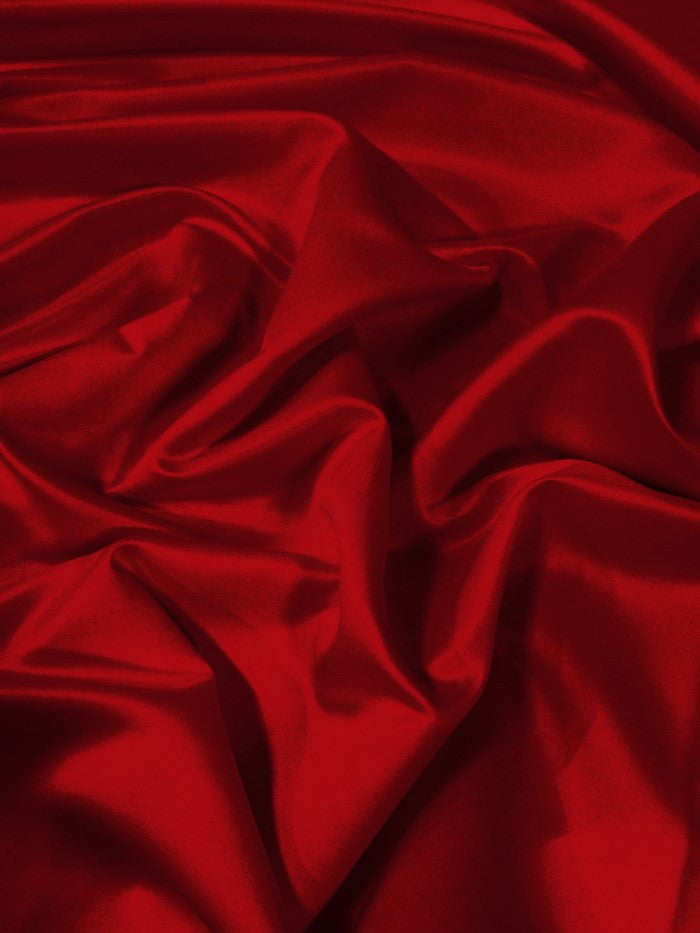Dull Bridal Satin Fabric / Red / Sold By The Yard