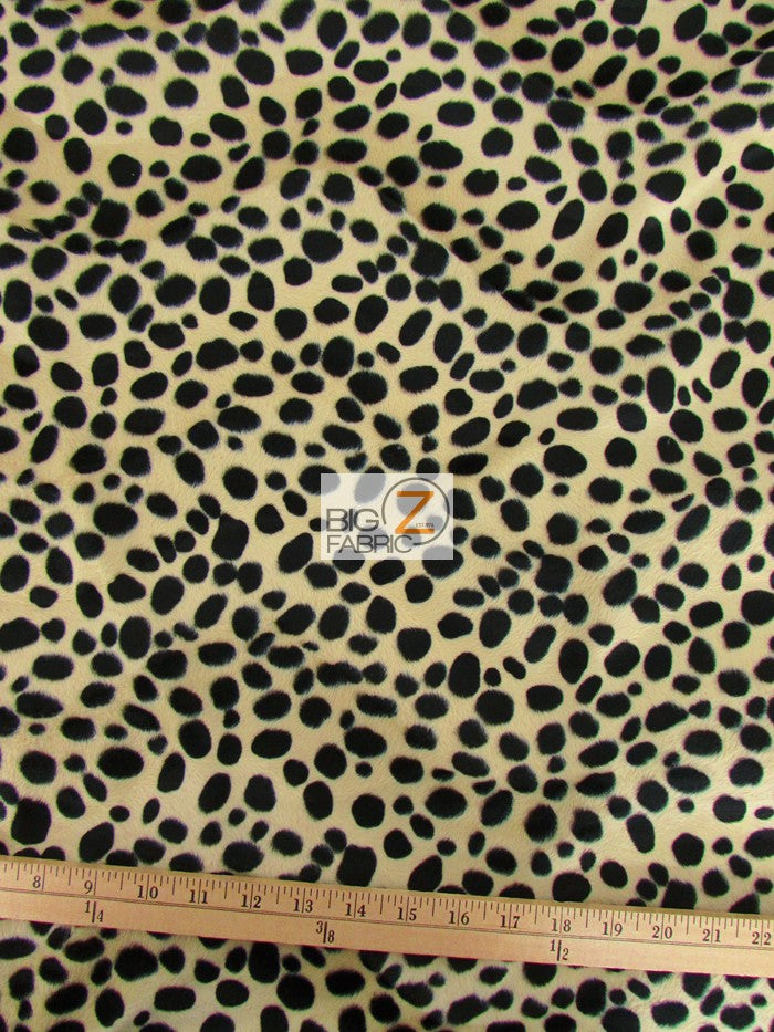 Taupe Velboa Dalmatian Dog Animal Short Pile Fabric / Sold By The Yard