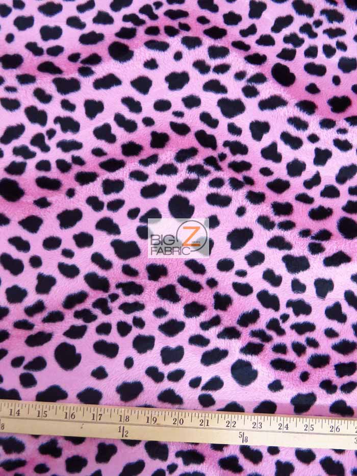 Pink Velboa Dalmatian Dog Animal Short Pile Fabric / Sold By The Yard