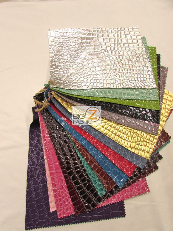Big Z Color Card Vinyl Embossed Shiny Alligator Fabric