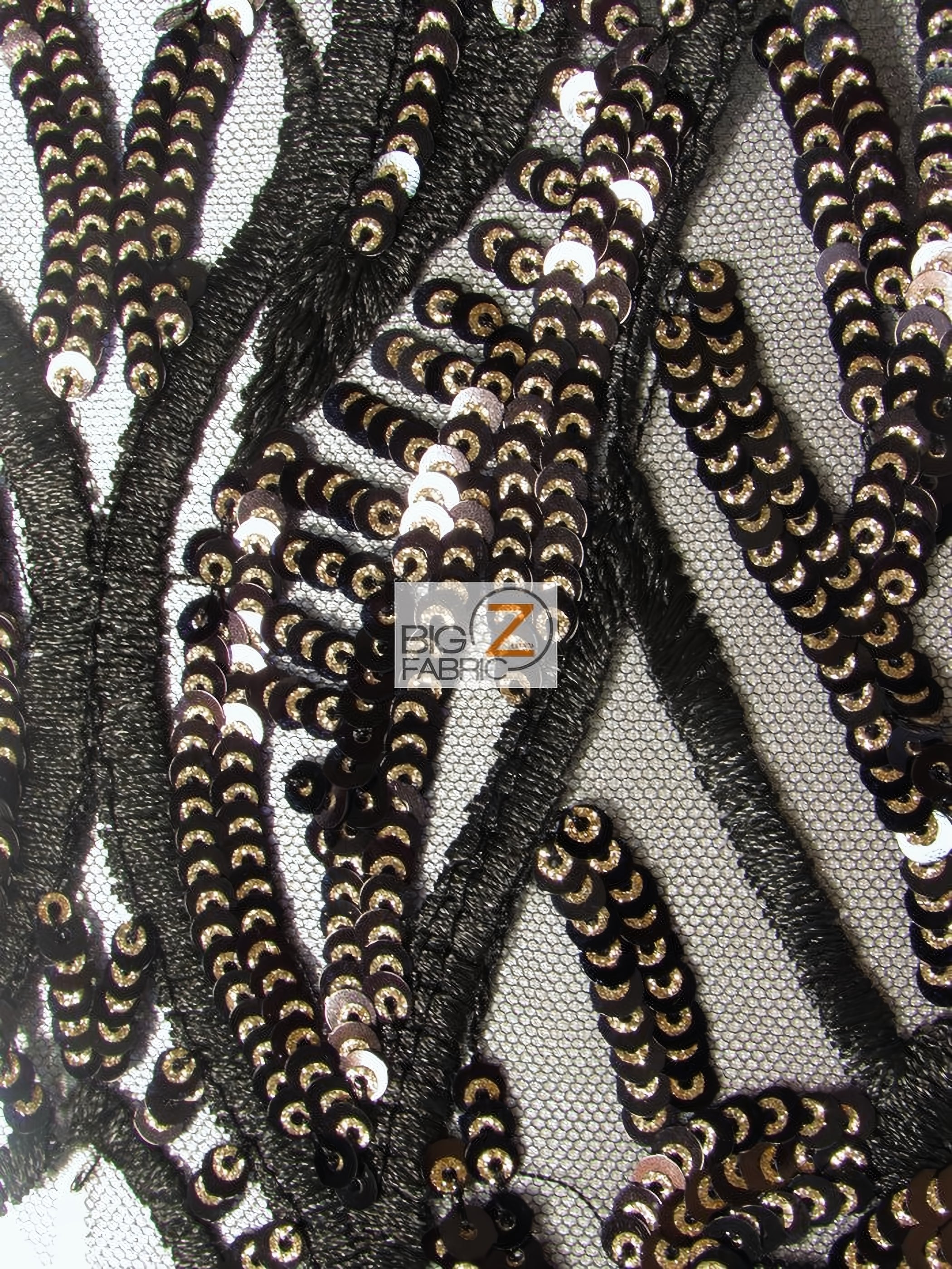 Elegant Damask Sequins Mesh Lace Fabric / Black / Sold By The Yard Closeout!!!