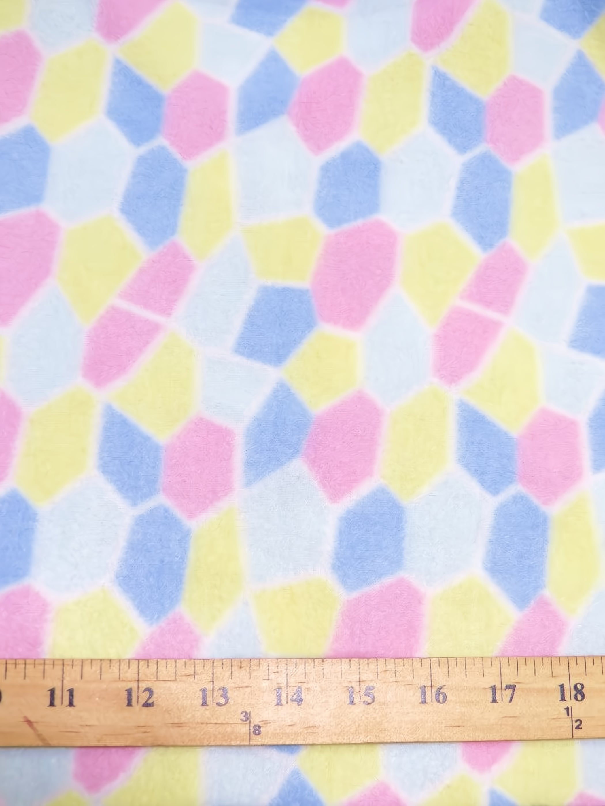 Fleece Printed Fabric / Baby Diamonds Multi / Sold By The Yard