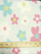 Fleece Printed Fabric / Multi Sunflowers Light / Sold By The Yard