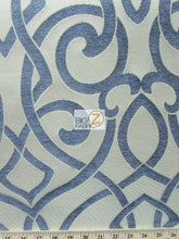 French Abstract Damask Upholstery Fabric / Riviera / Sold By The Yard