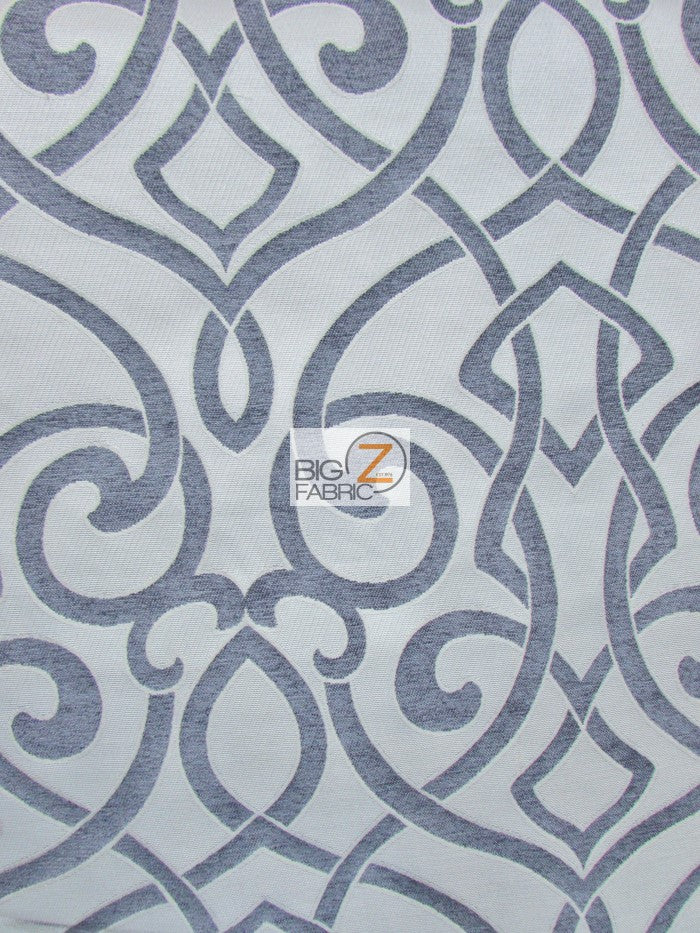 French Abstract Damask Upholstery Fabric / Stone / Sold By The Yard